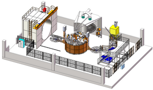 High Performance L Shape Plastic Rotational Molding Machine