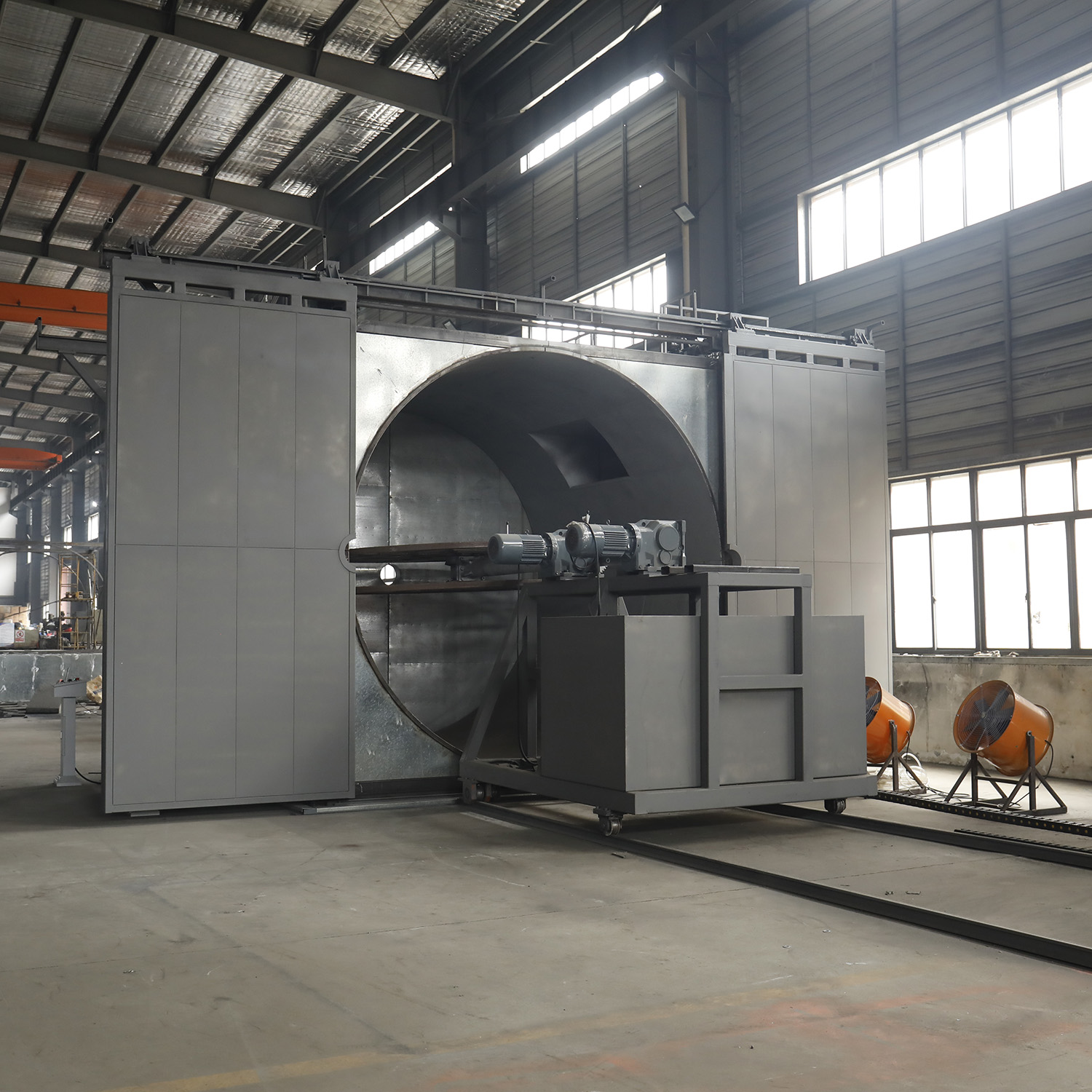 mobile oven Shuttle Rotomoulding Machine with CE certificate