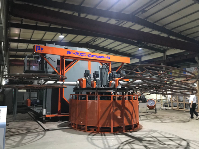 Four-arms Carousel Rotational Molding Machine in China 